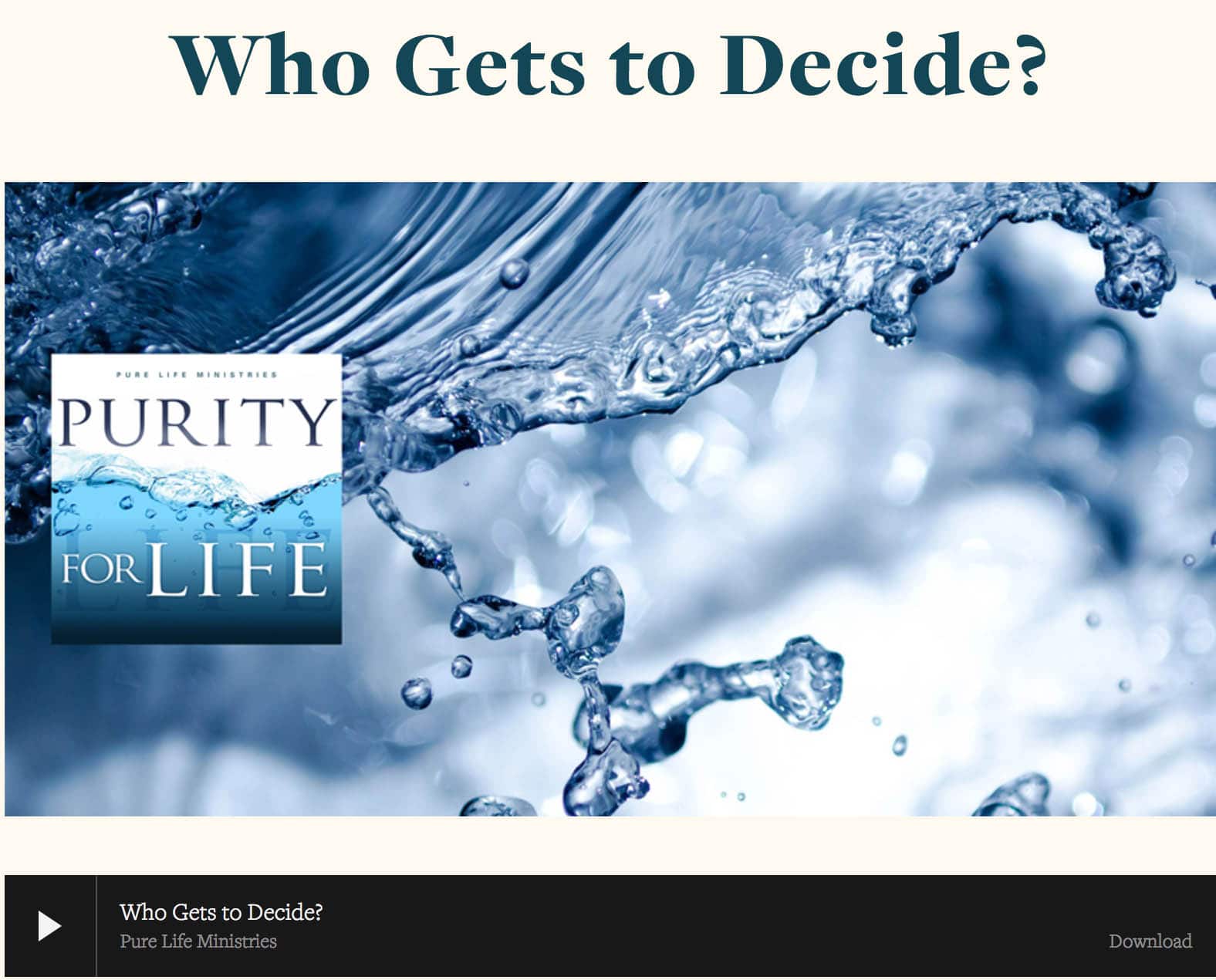 Who gets to decide?